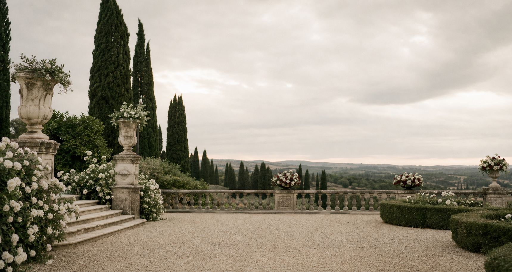 An elegant garden setting